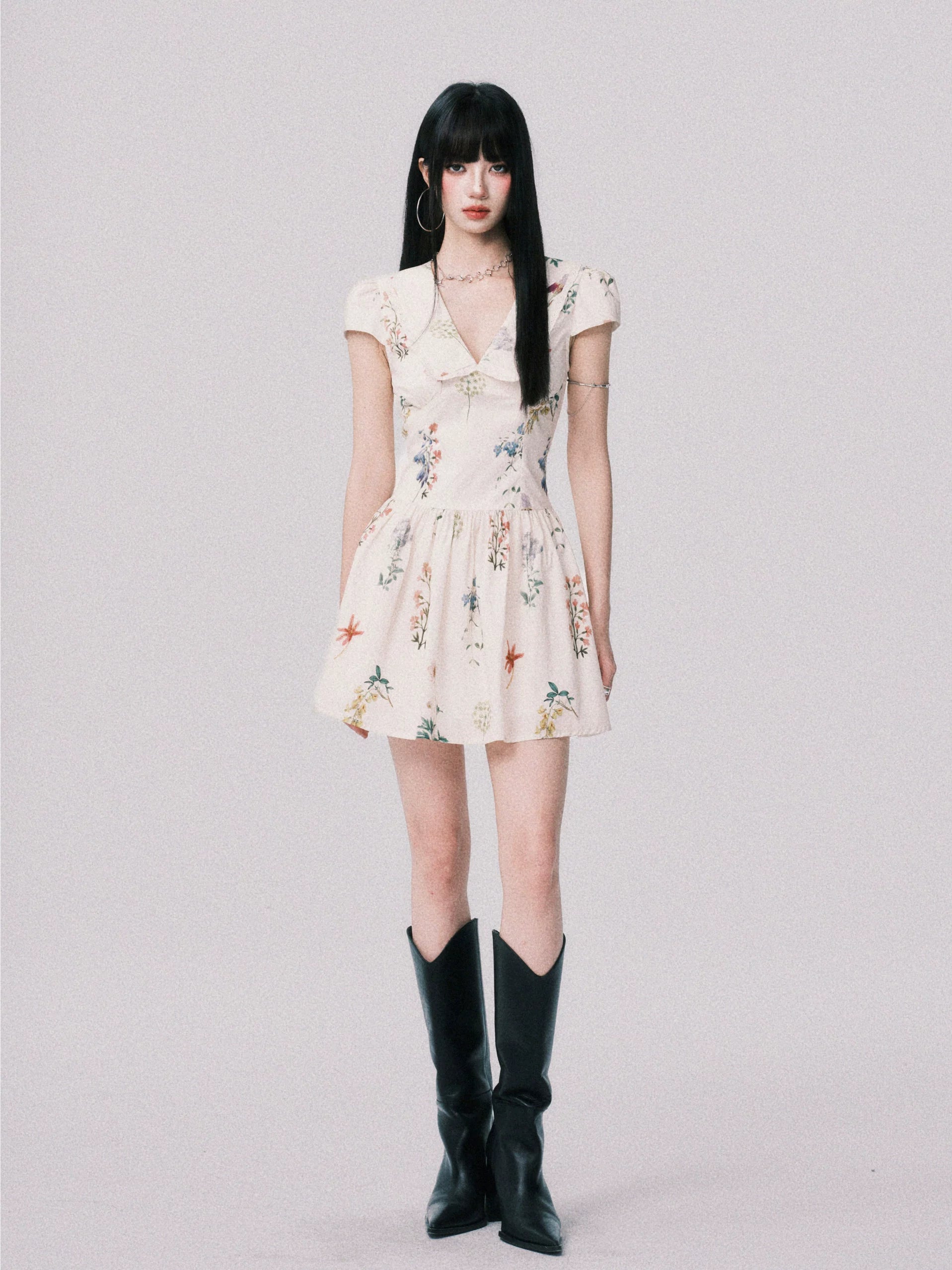Wildflower Whimsy Collared Mini Dress