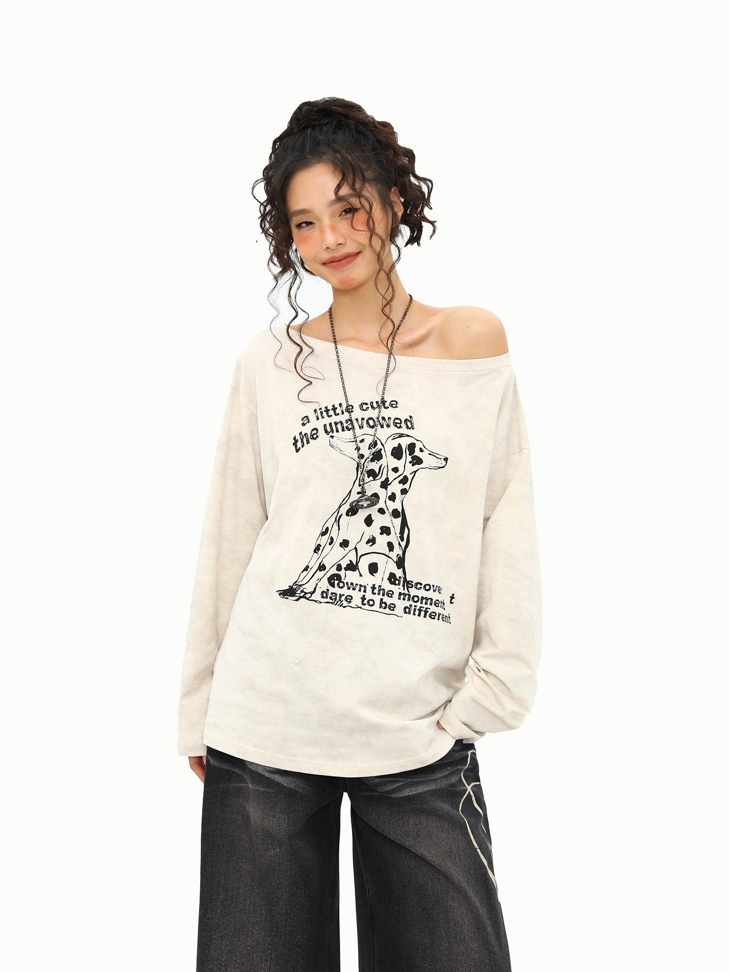 Spotted Muse Off‑Shoulder Tee