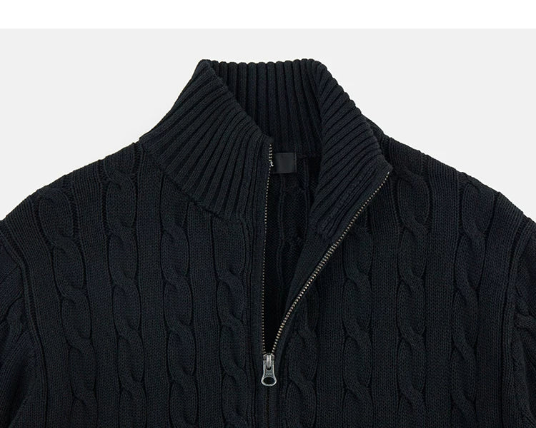 Cable Crest Full-Zip Aran Cardigan