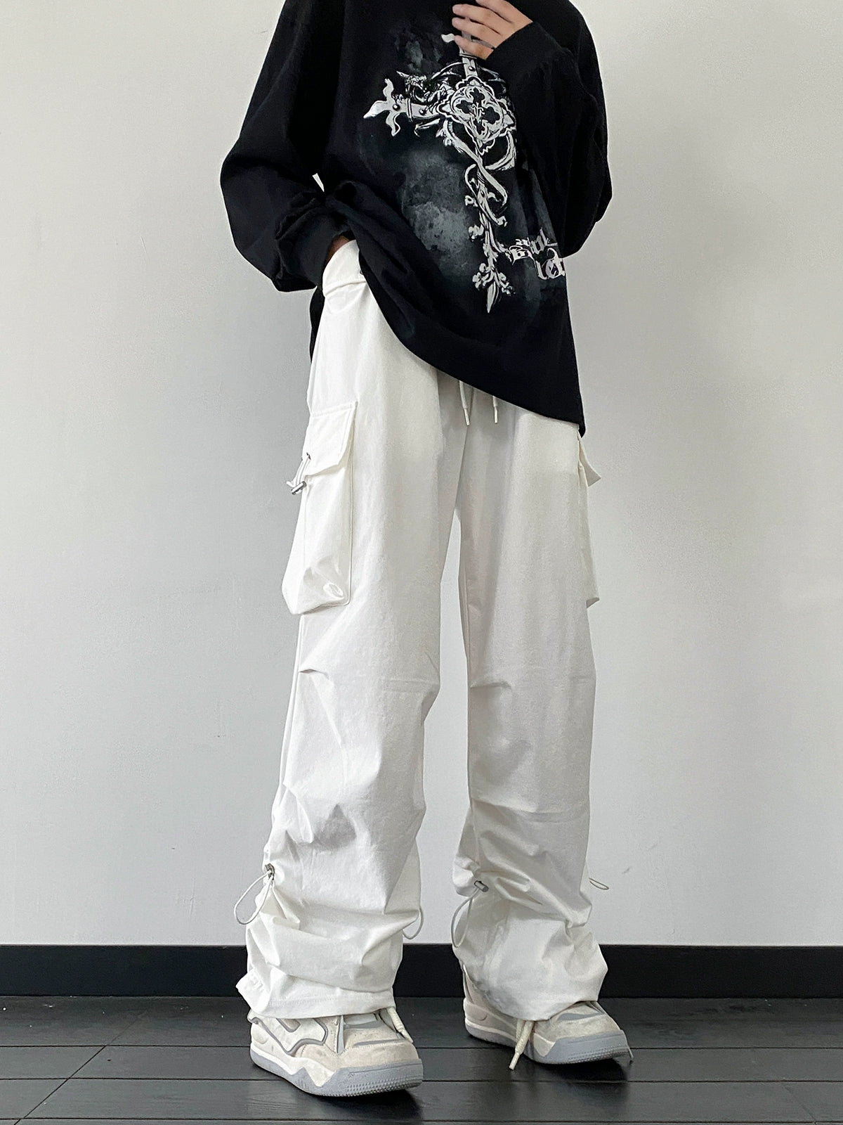Baggy Black Cargo Street Pants