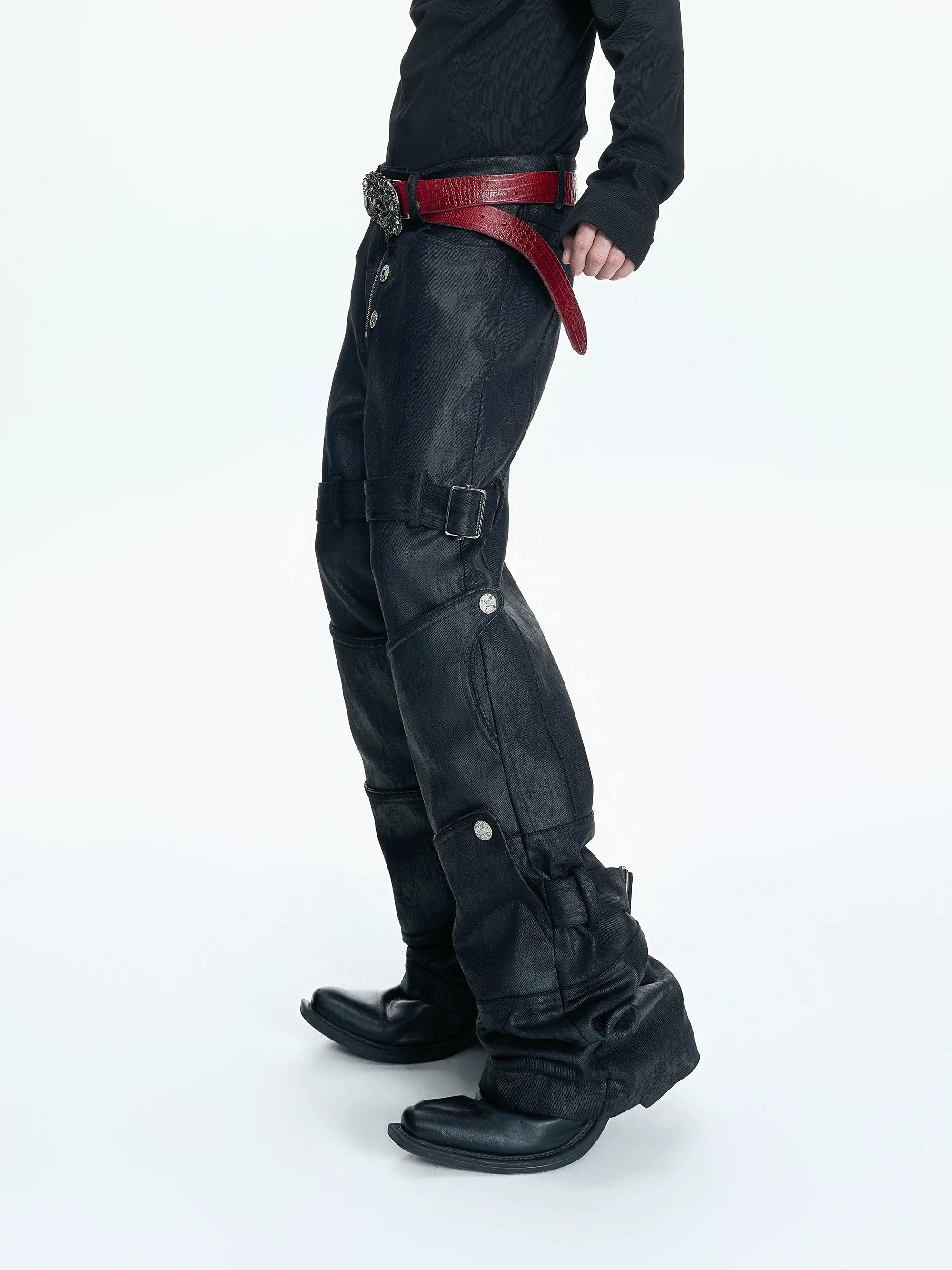 Cerberus Gaiter Strap Flare Jeans