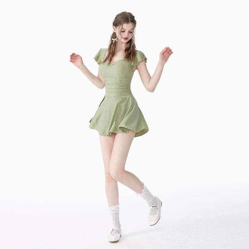 Sage Garden Twirl Skater Swimsuit