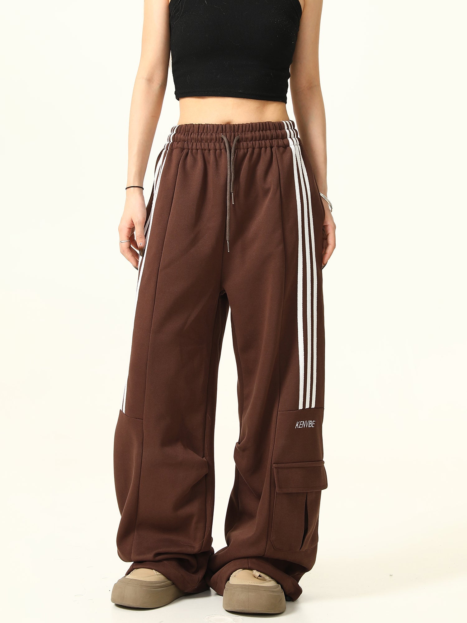 Striped Cargo Track Pants