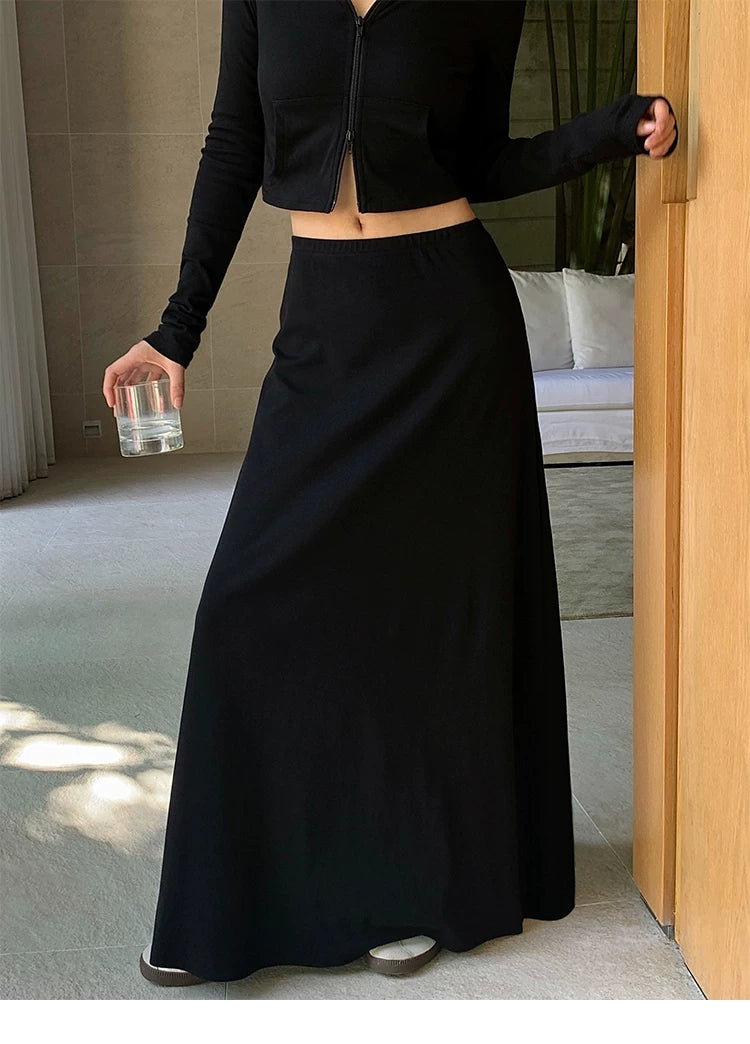 Midnight Ease Jersey Maxi Skirt