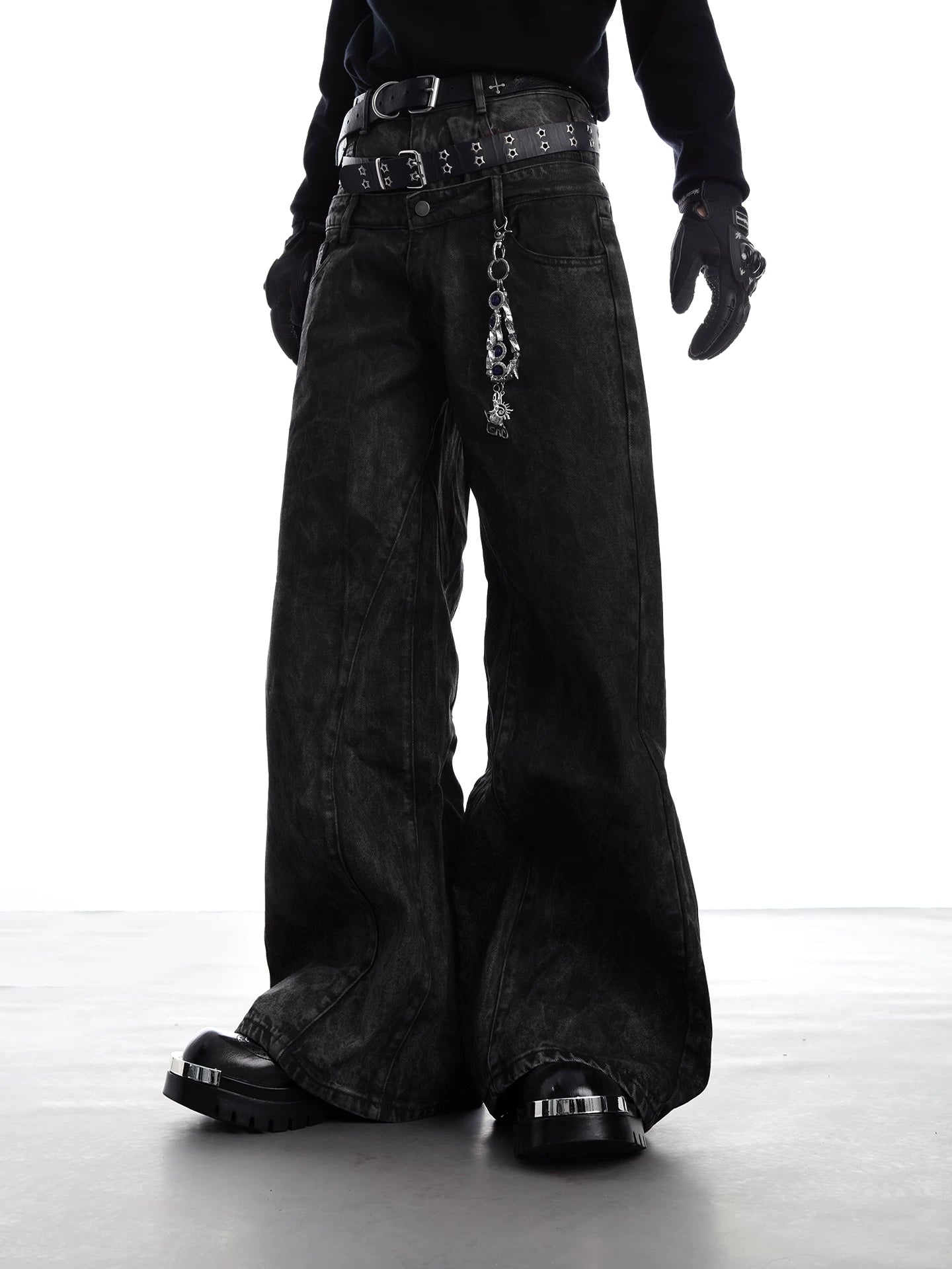 Obsidian Eclipse Wide-Leg Denim