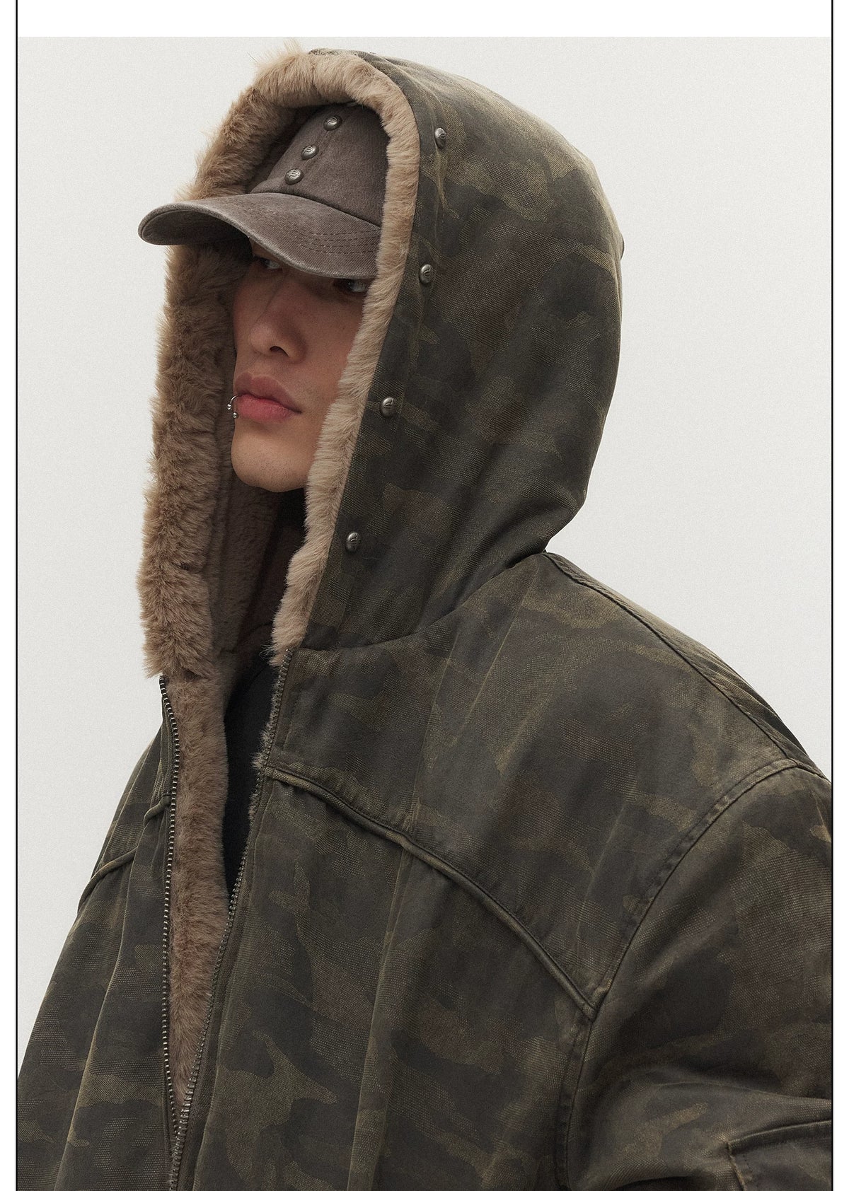 Dustland Sherpa-Lined Camo Hooded Jacket