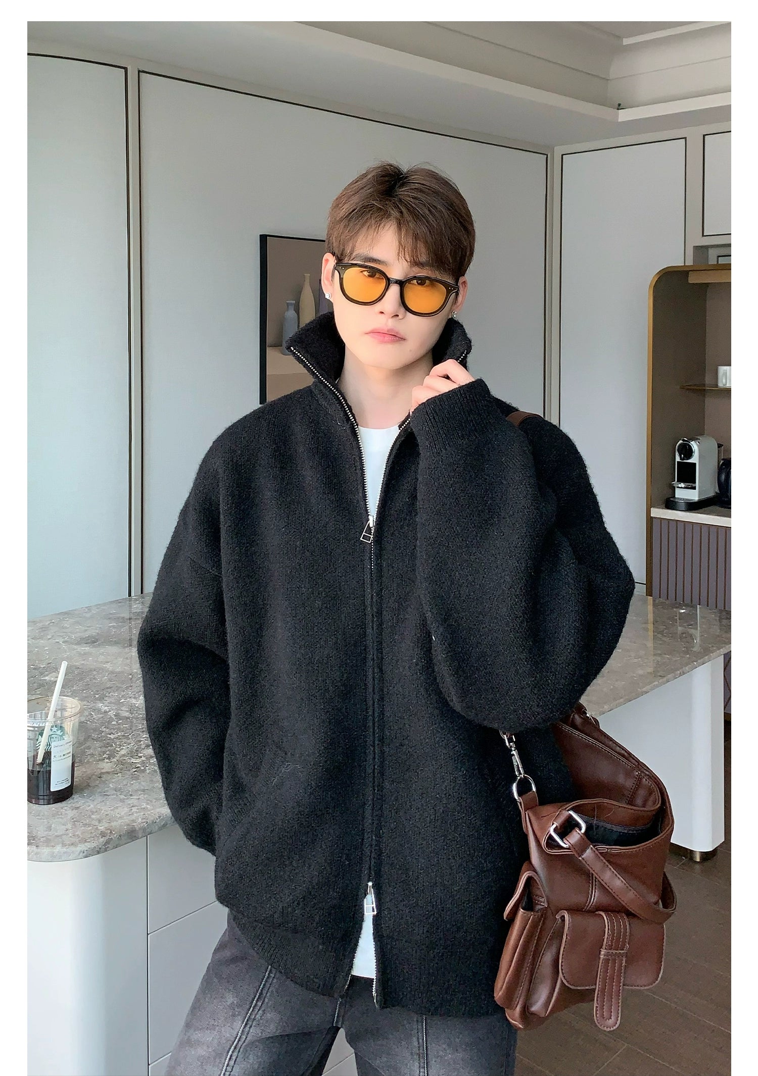 Zip Up Knit Jacket