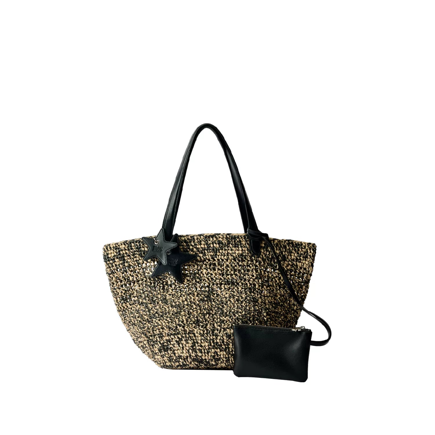 Marled Woven Market Tote with Mini Pouch - view 5