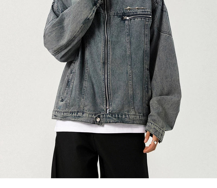 Studline Stand-Collar Denim Jacket
