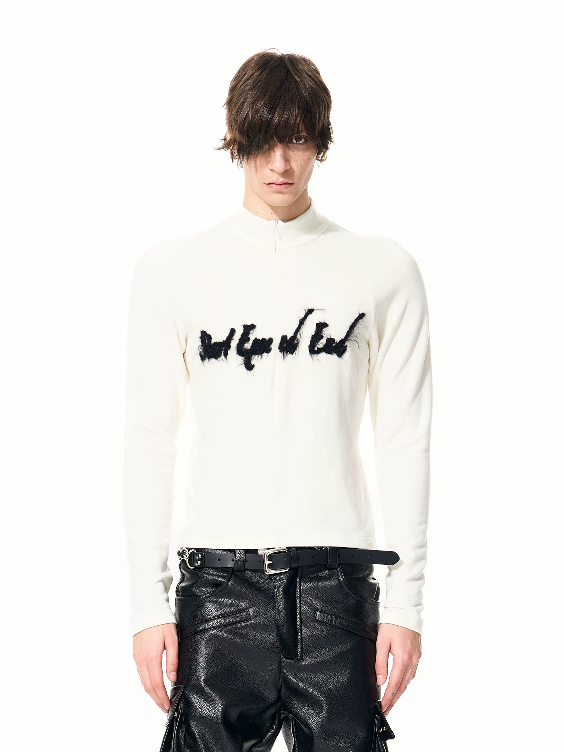 Rogue Script Fuzz Stripe Turtleneck