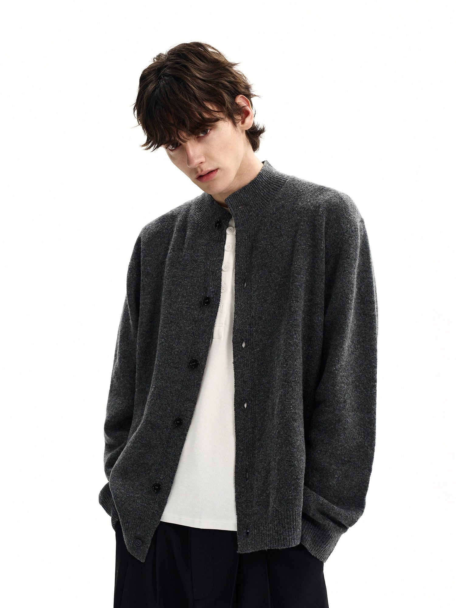 Charcoal Cloud Knit Cardigan