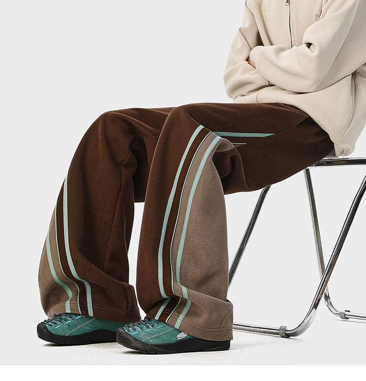 Mint-Stripe Varsity Track Pants