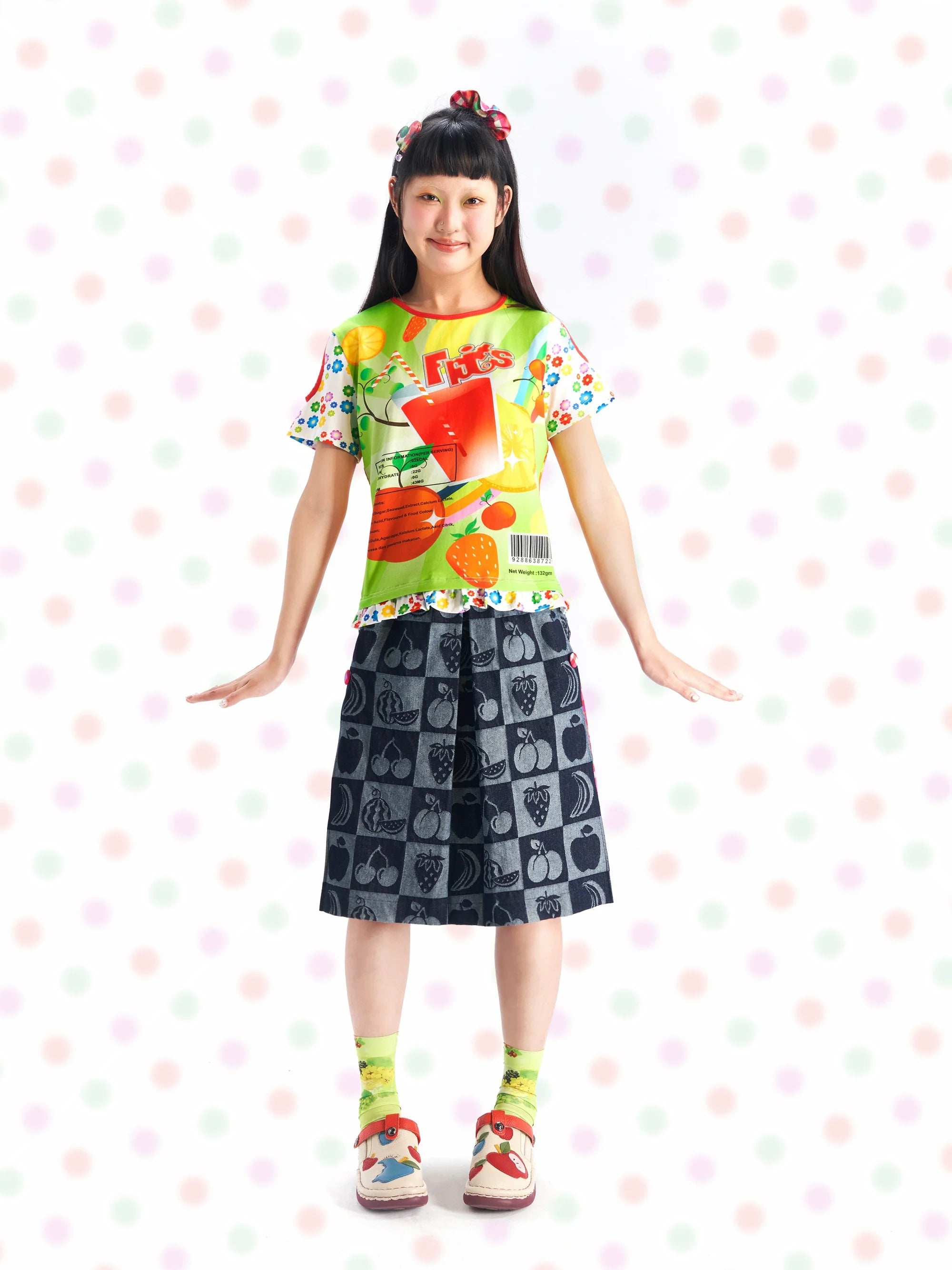 Fruit Juice Package Print T-shirt