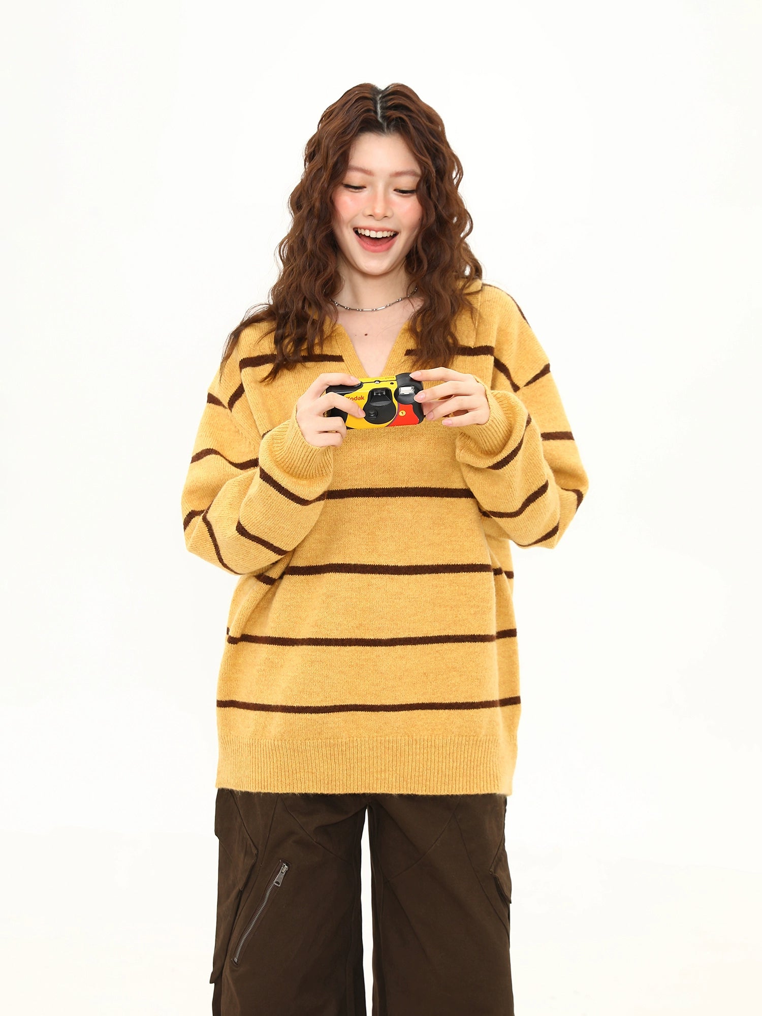 Golden Dusk Striped Knit Sweater
