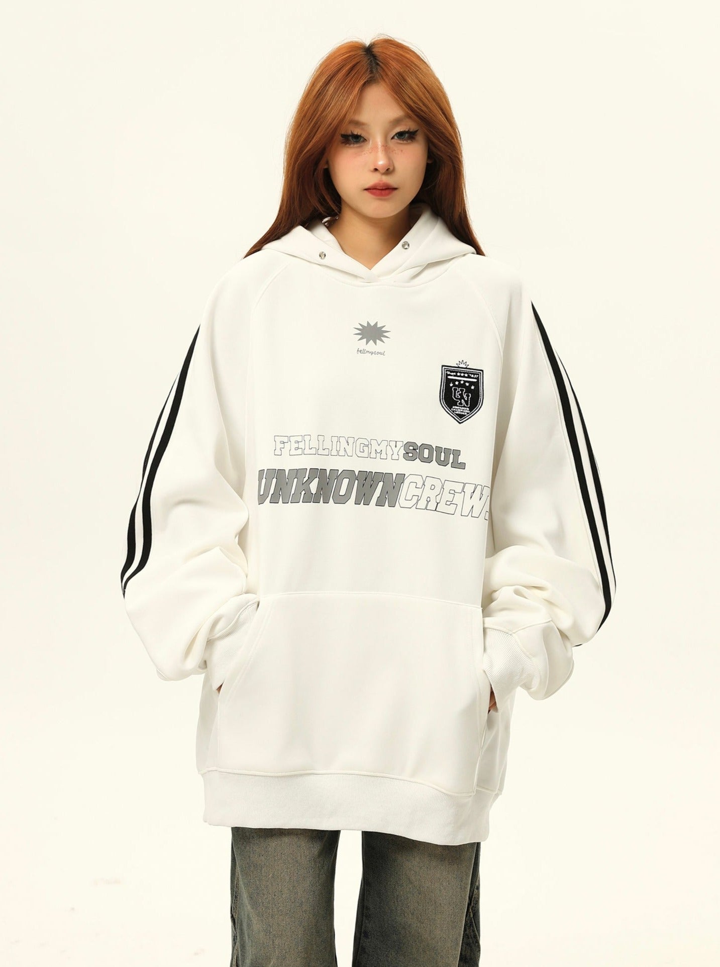 Athletic-Style Graphic Hooded Jacket