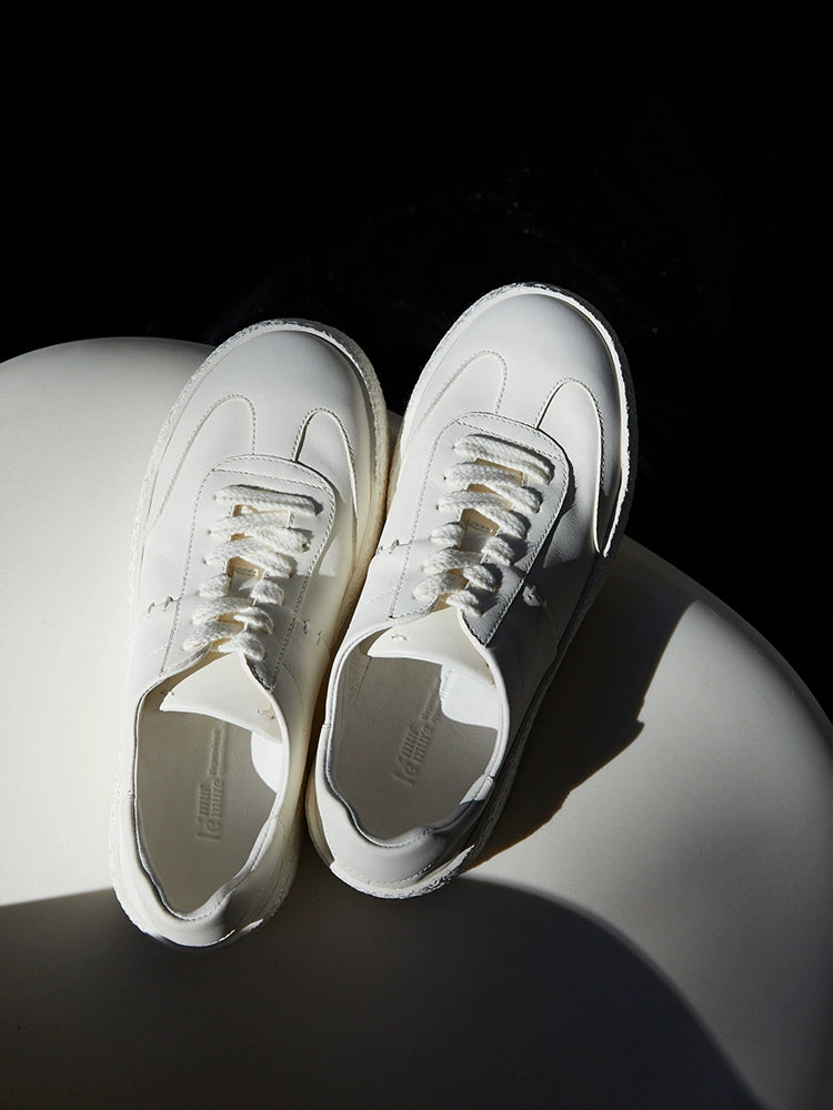 Chunky White Platform Sneakers