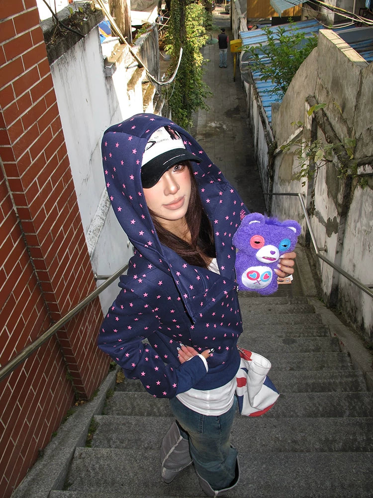 Galaxy Starburst Oversized Zip Hoodie