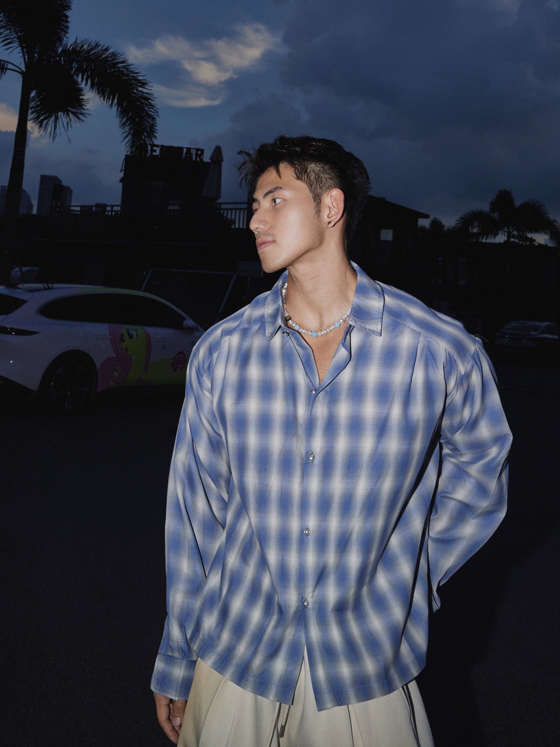 Sky Mist Blue Plaid Shirt