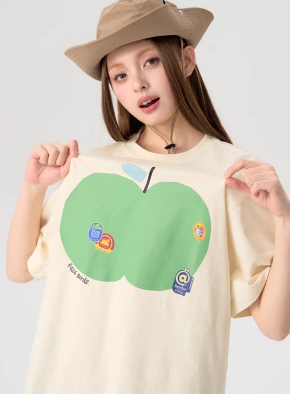 Loose Fit Fruit Label Tee - chiclara