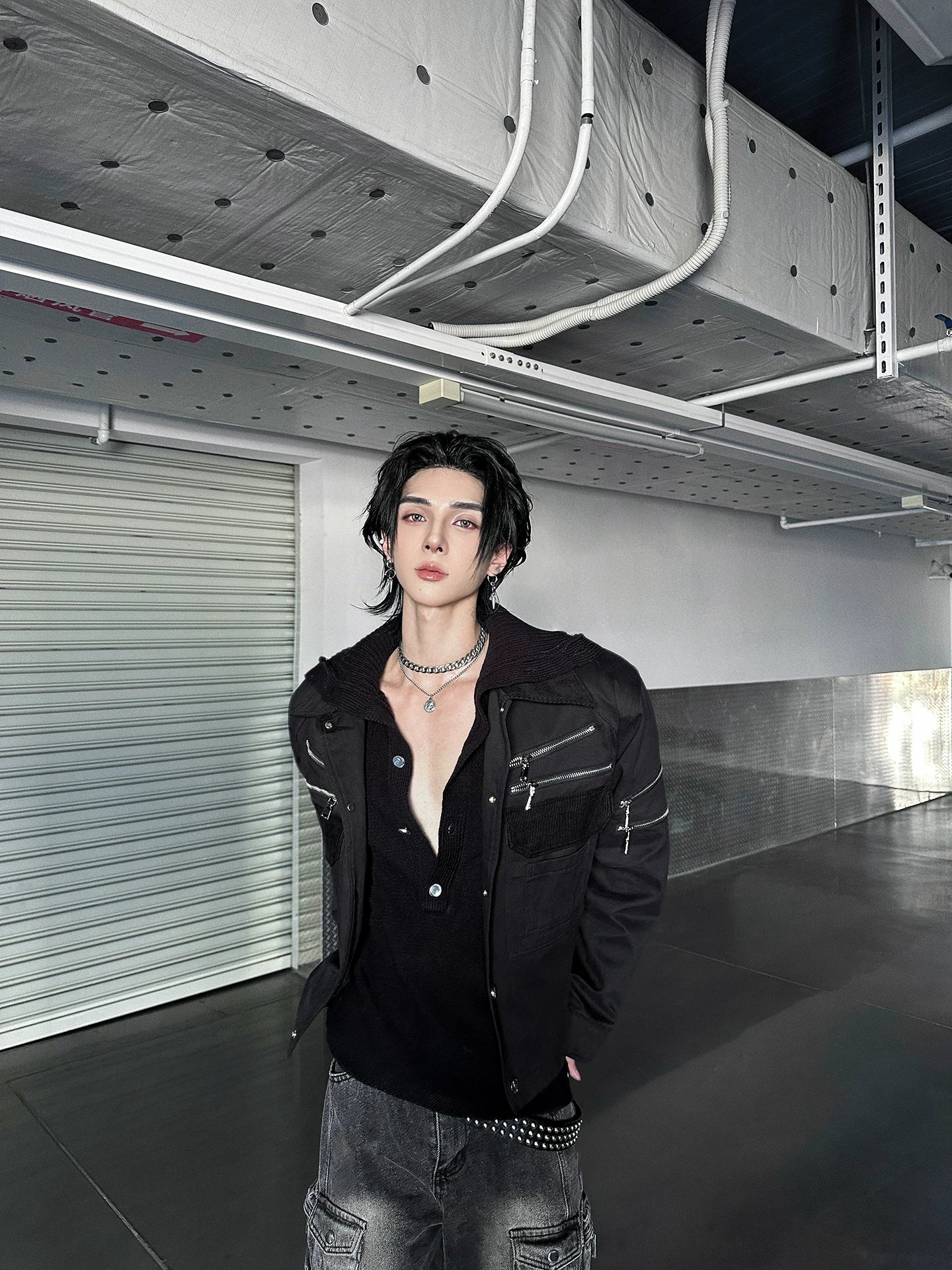 Oblivion Spire Snap-Rail Turtleneck Sweater