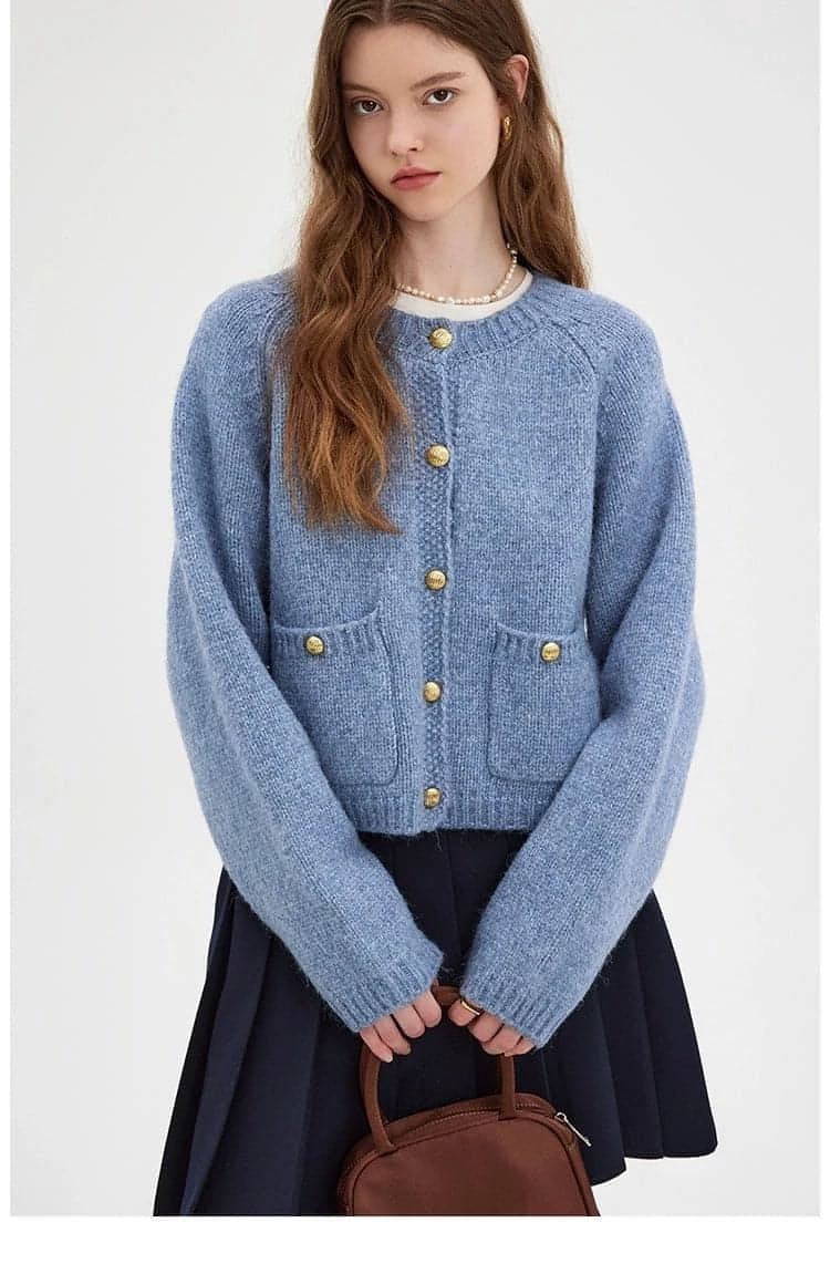 Fall/Winter Lazy Chic Mohair Cardigan In Icelandic Blue - chiclara