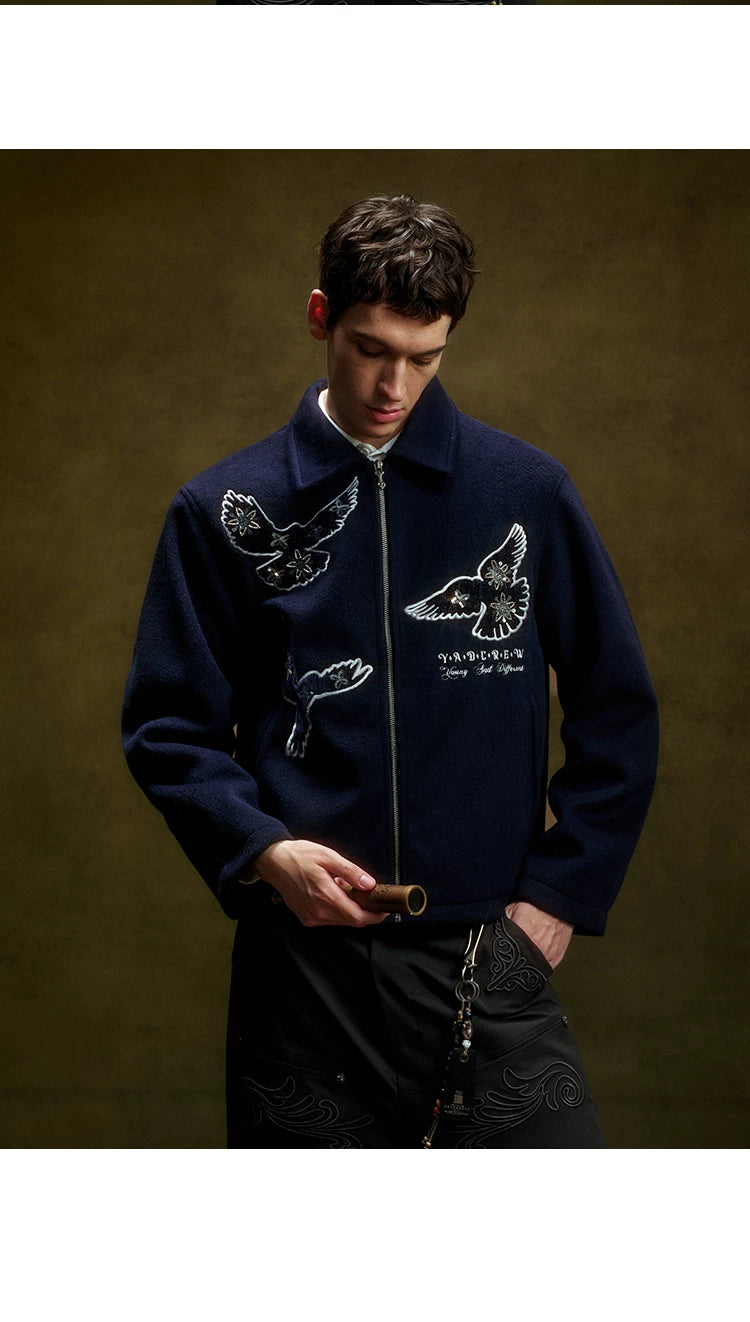 Bird Zip-Up Wool Jacket