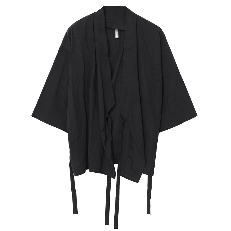 Black Wrap Kimono Shirt