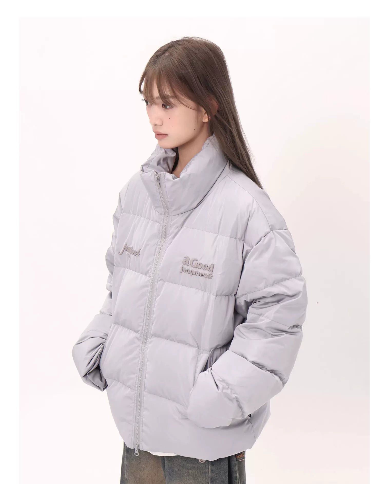 Dual Zippered Puffer Jacket - chiclara