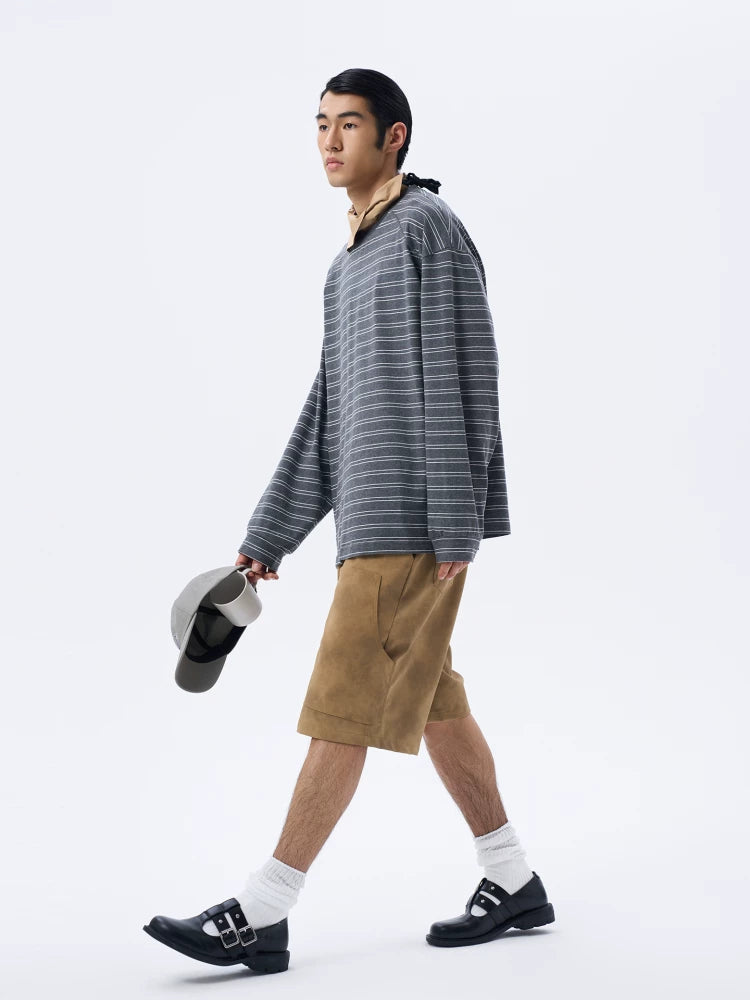 Driftline Pinstripe Oversized Long-Sleeve Tee