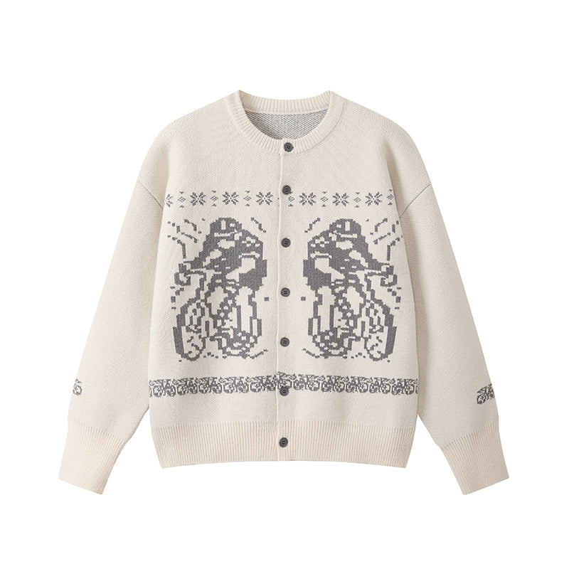 Arctic Fleece Animal Motif Button Cardigans and Sweaters
