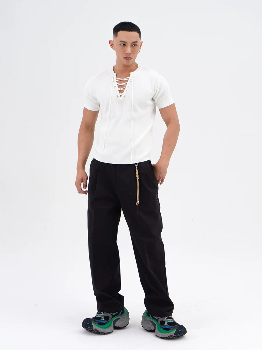 Harbor Lace-Up Knit Tee