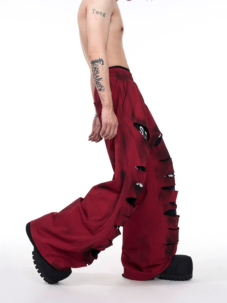 Slashed Text Layered Tee & Micro Flare Pants Setup
