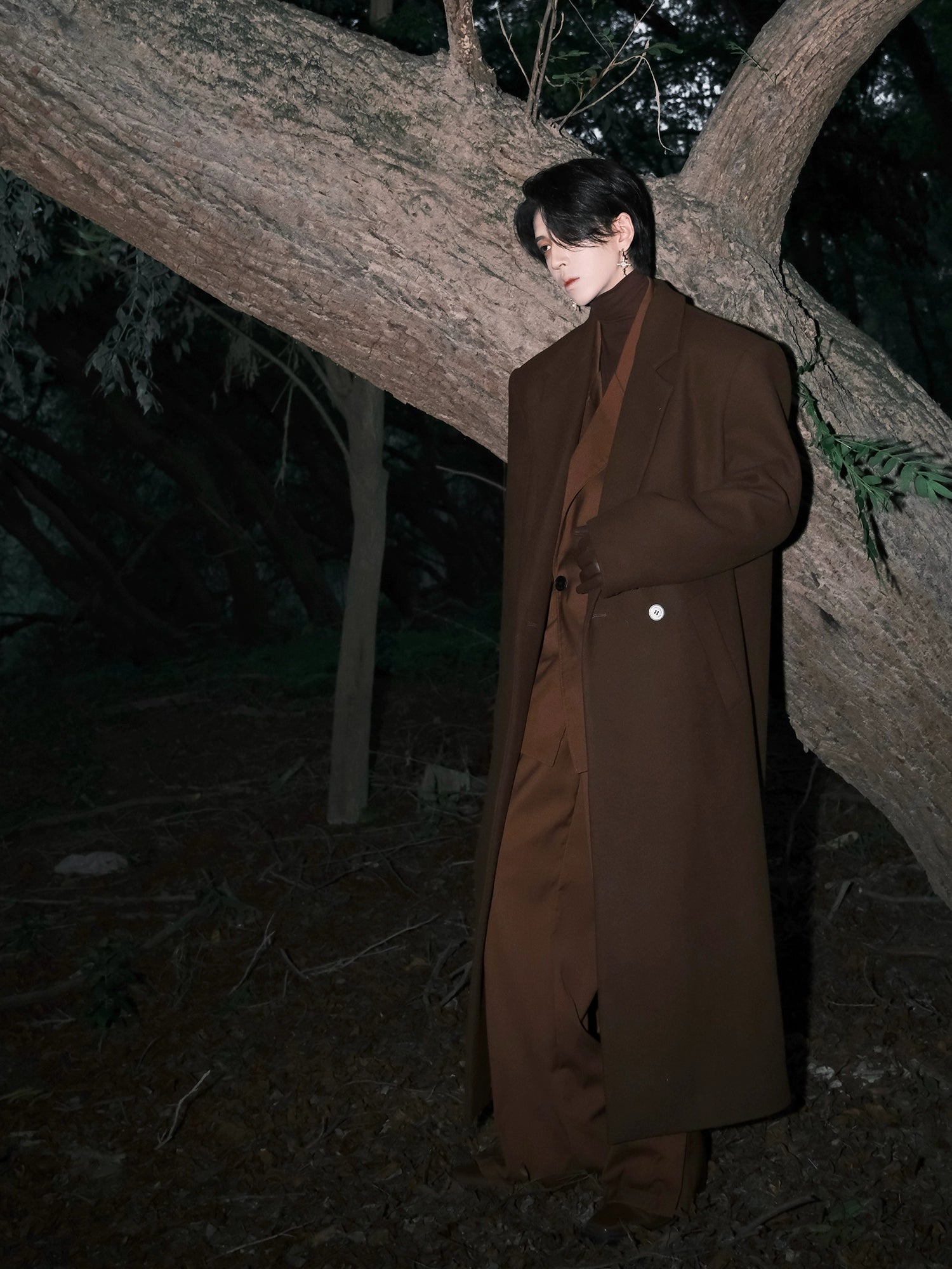 Chestnut Eclipse Wool Overcoat