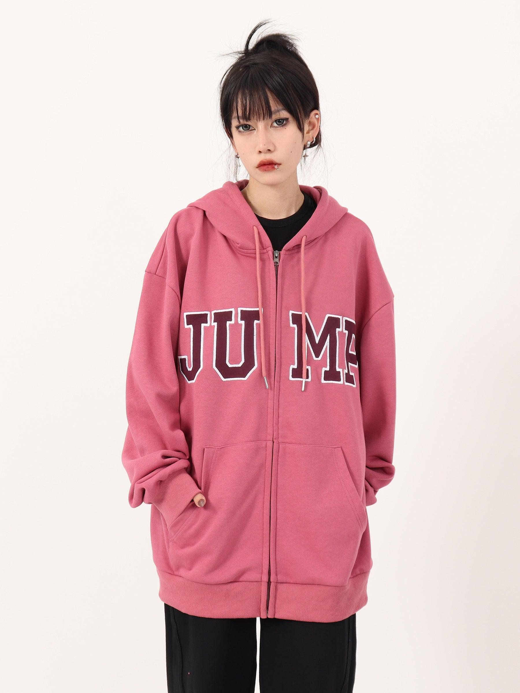 Casual Hoodie with Big Logo Zipper - chiclara