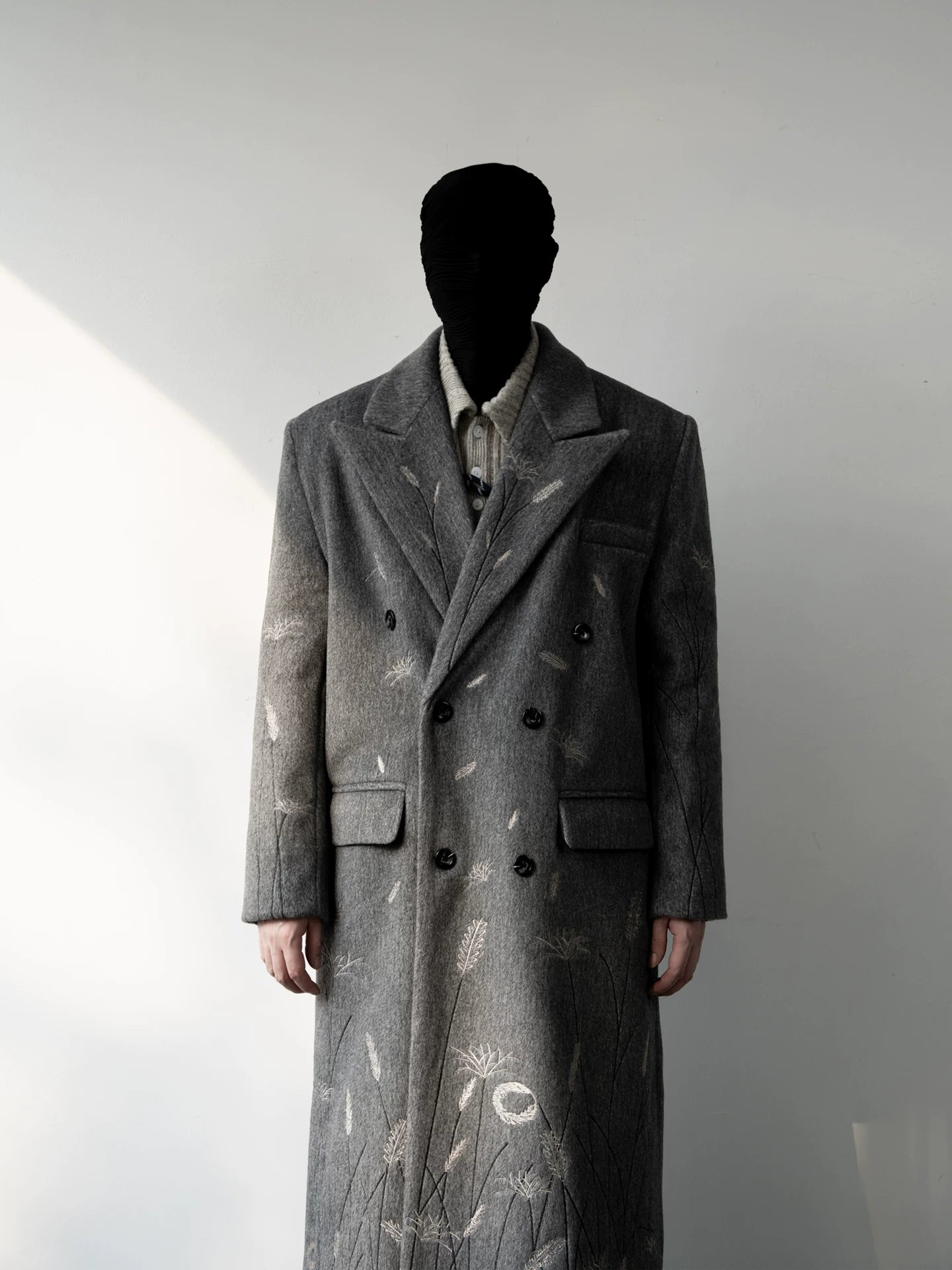 Ash Meadow Embroidered Wool Overcoat