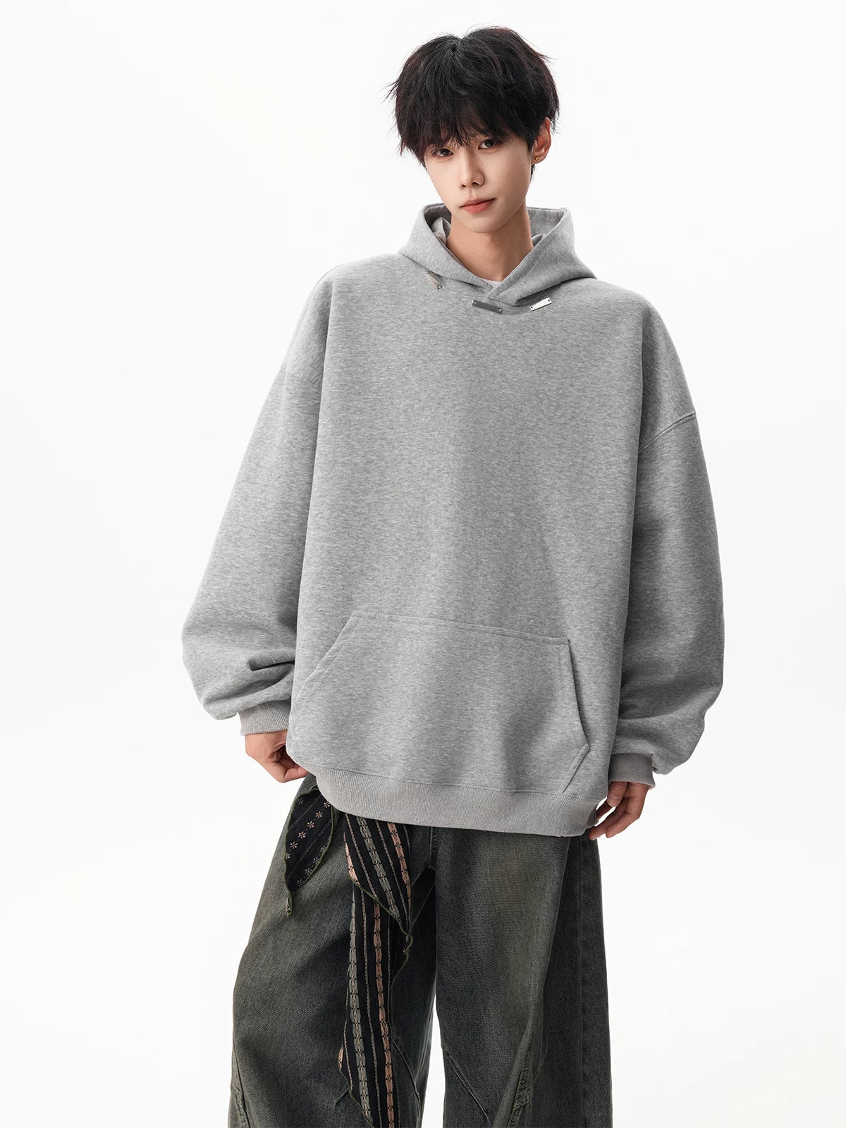 Noir Minimal Drop‑Shoulder Hoodie