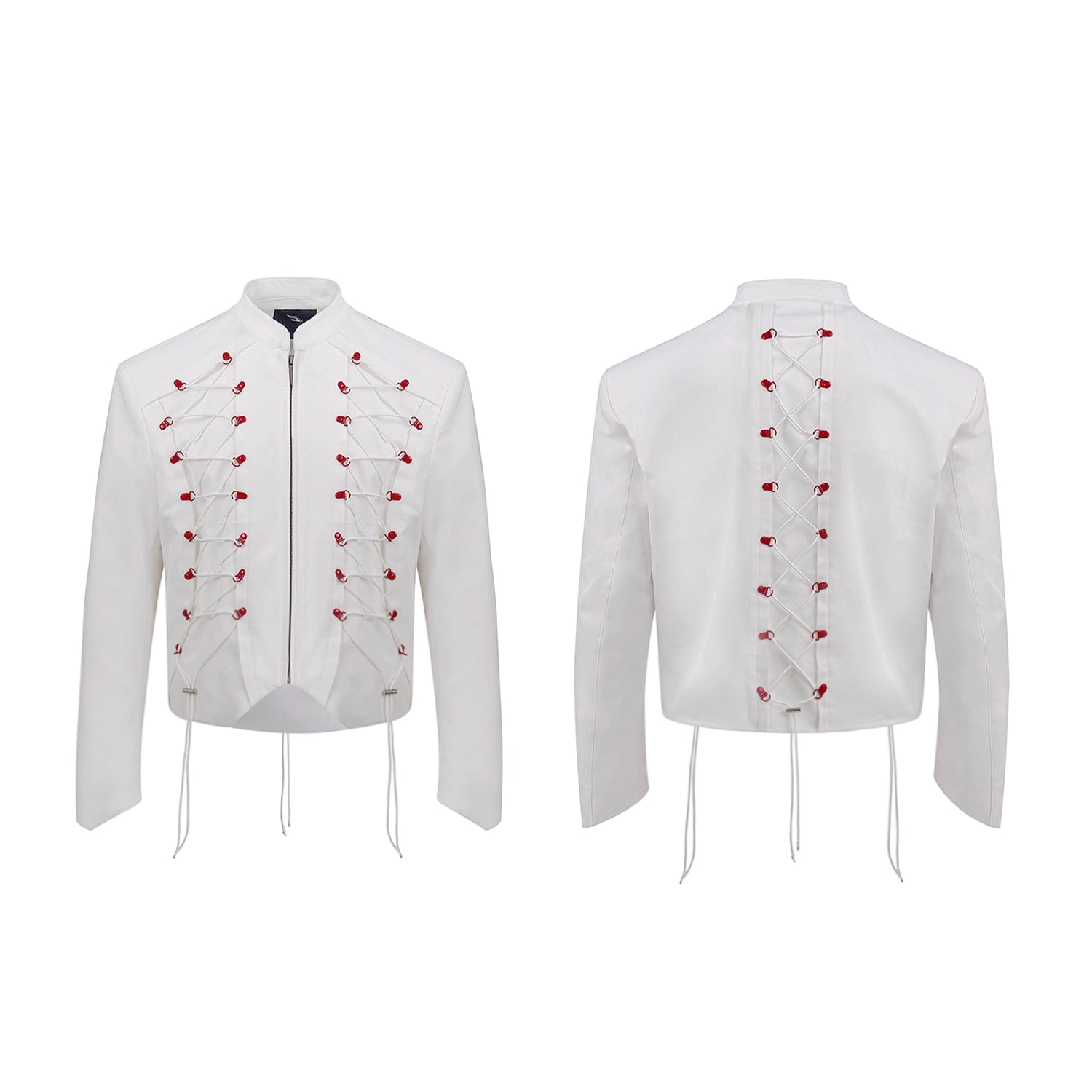 Lace-Up Jacket and Flare Pants Setup