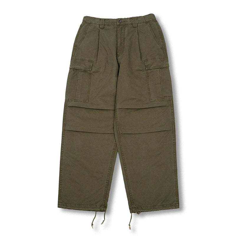 Military Green Straight Cargo Pants