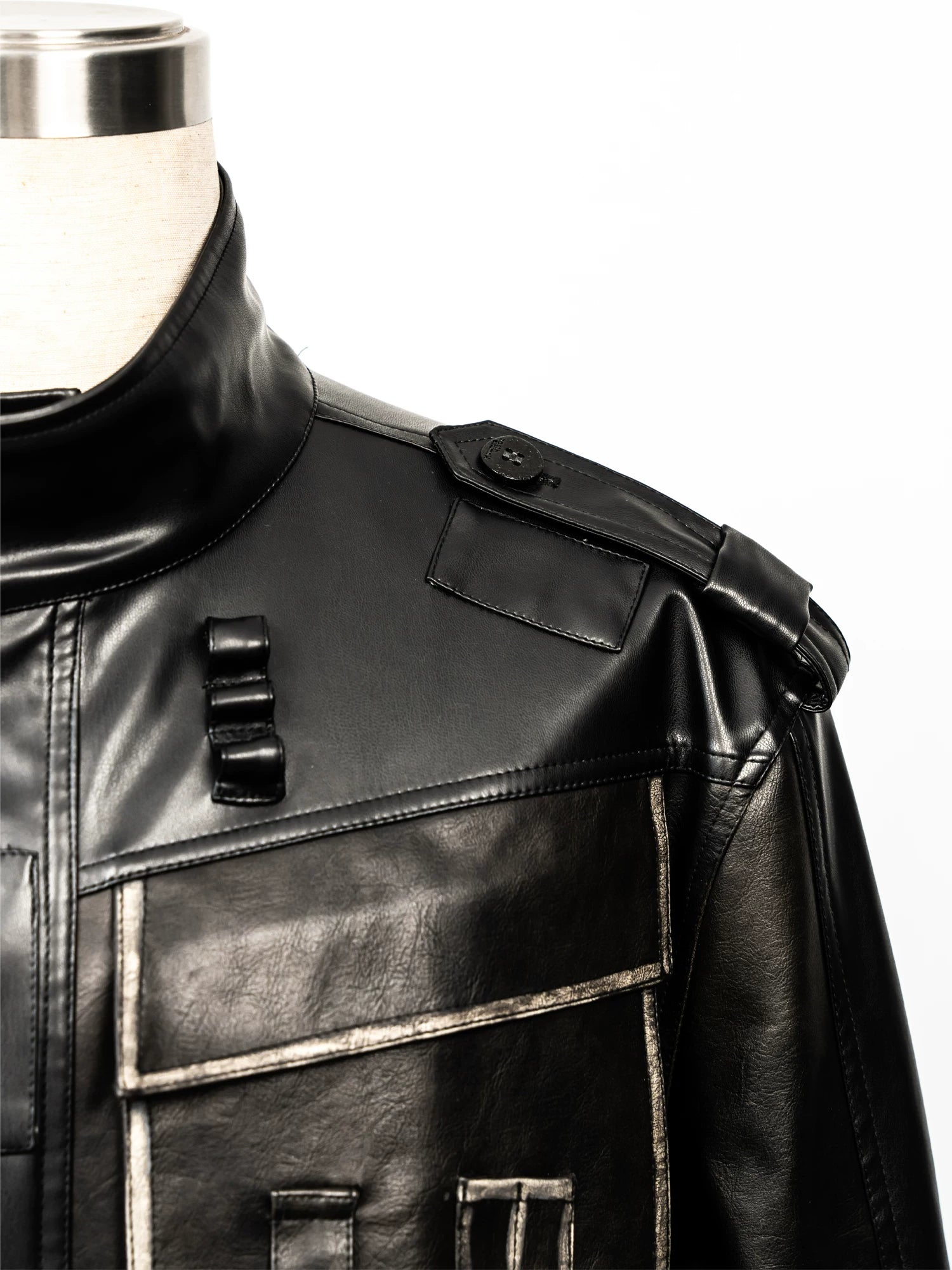 Obsidian Circuit Multi-Pocket Belted Leather Jacket