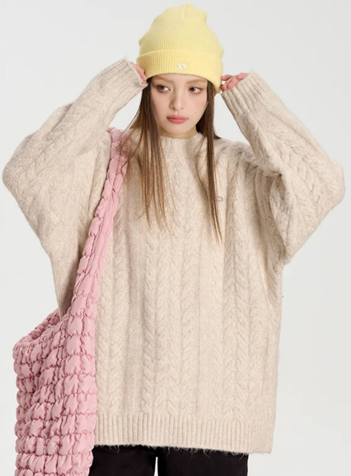 Hip-Hop Versatile Twist Knit Sweater - chiclara