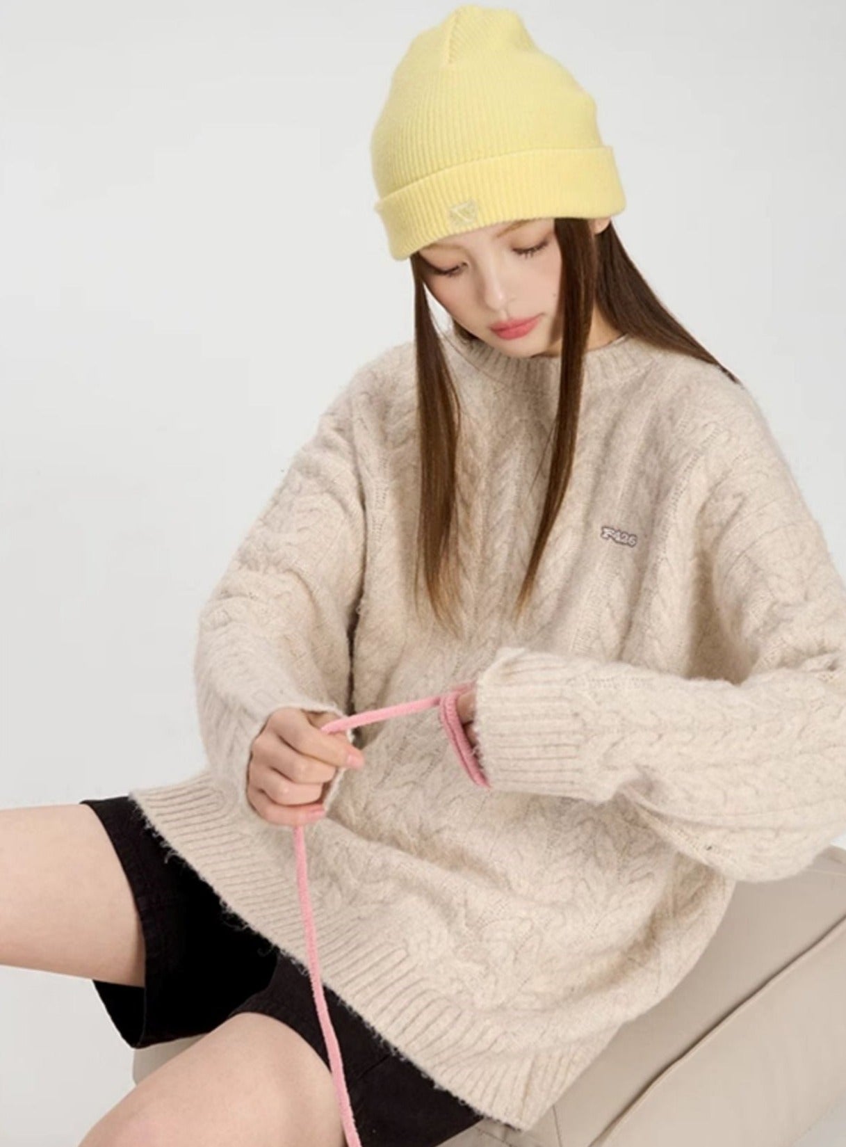 Hip-Hop Versatile Twist Knit Sweater - chiclara