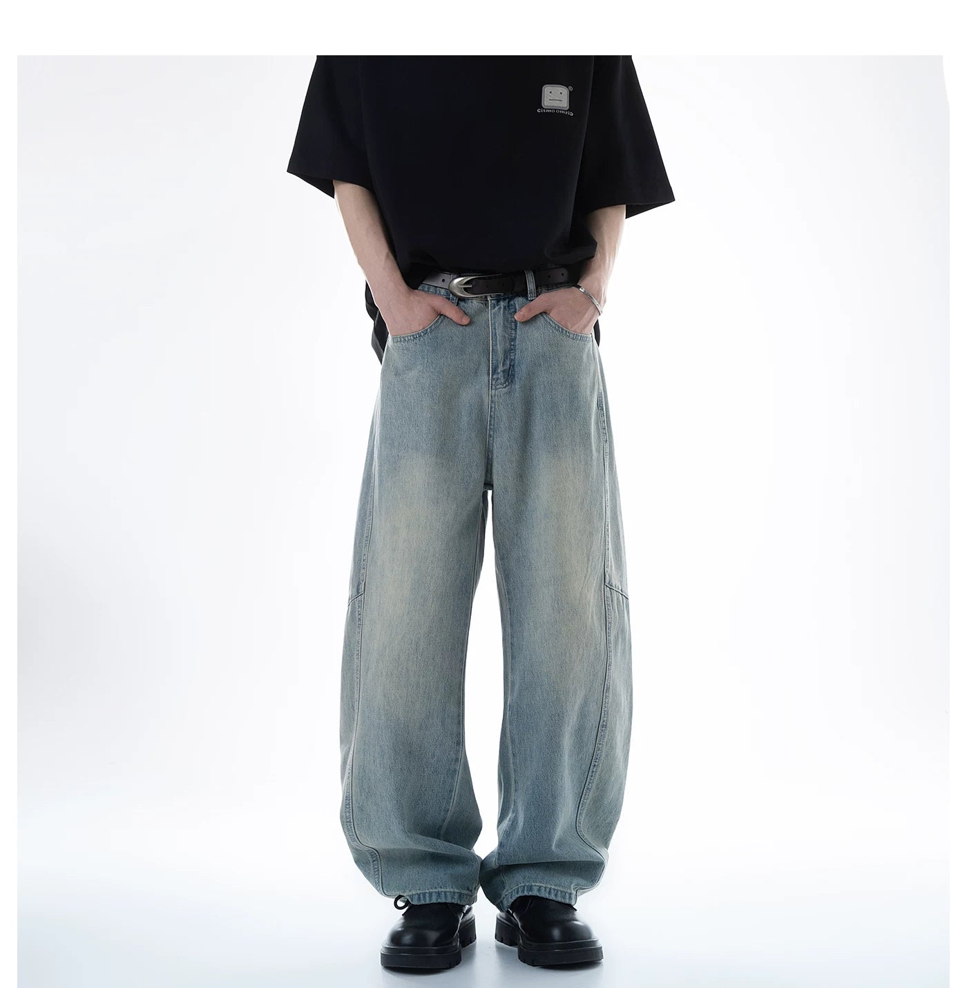 Fogwash Barrel Wide‑Leg Jeans