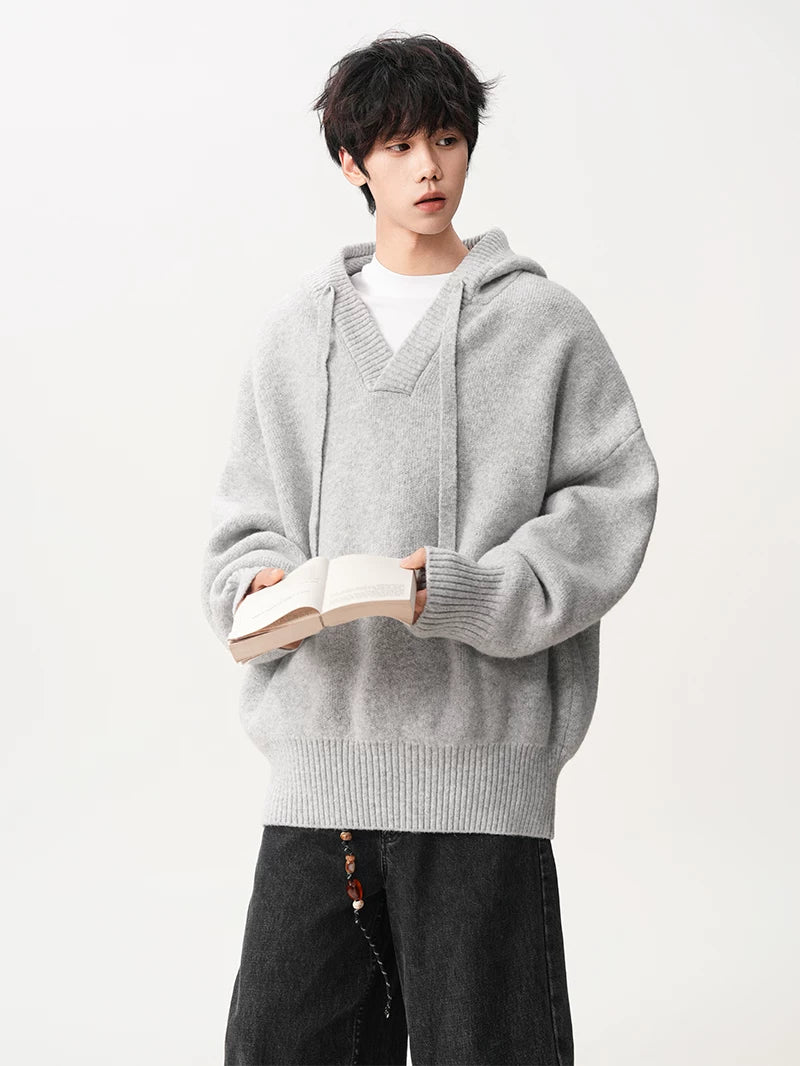 Campus Mist Henley Knit Hoodie