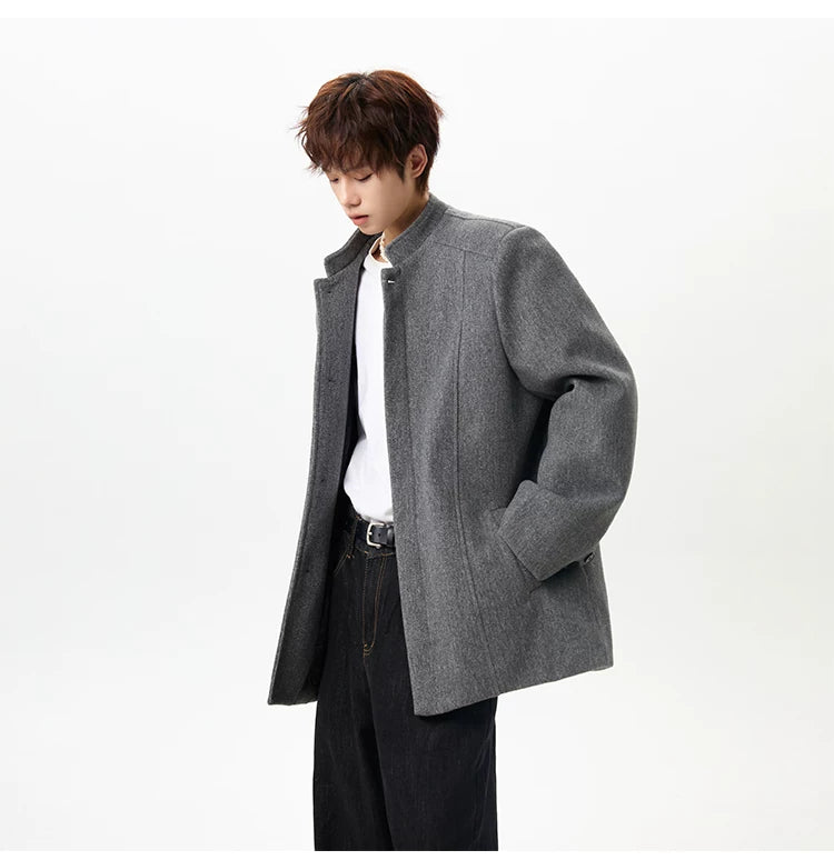 Stand-Collar Wool Jacket
