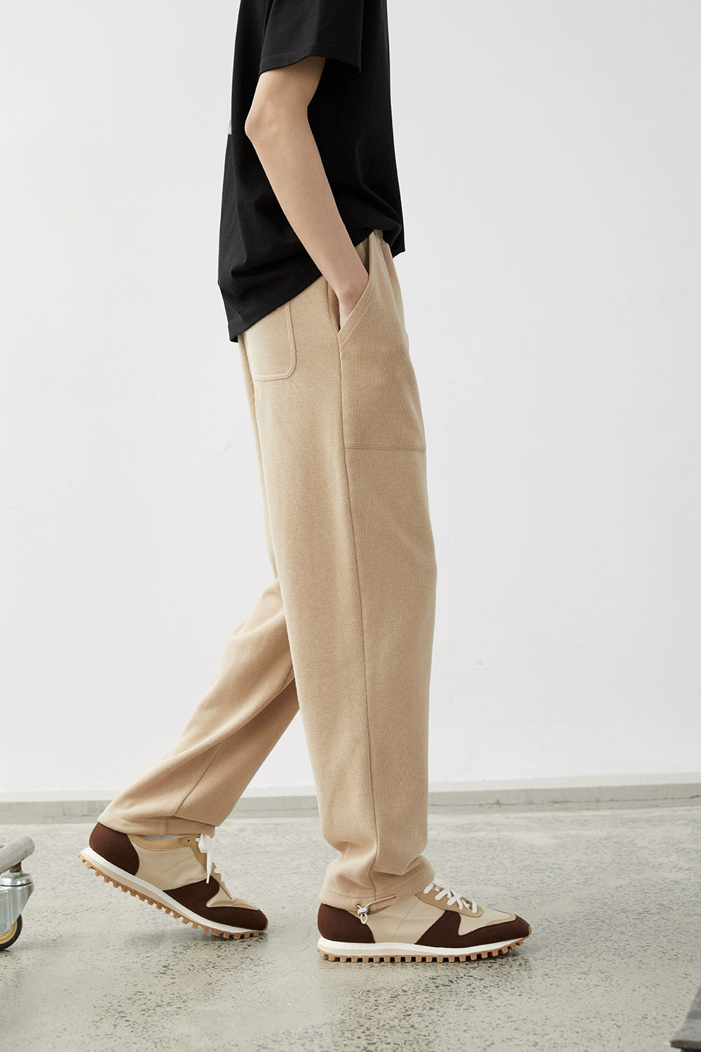 Drawstring Wide-Leg Athletic Pants