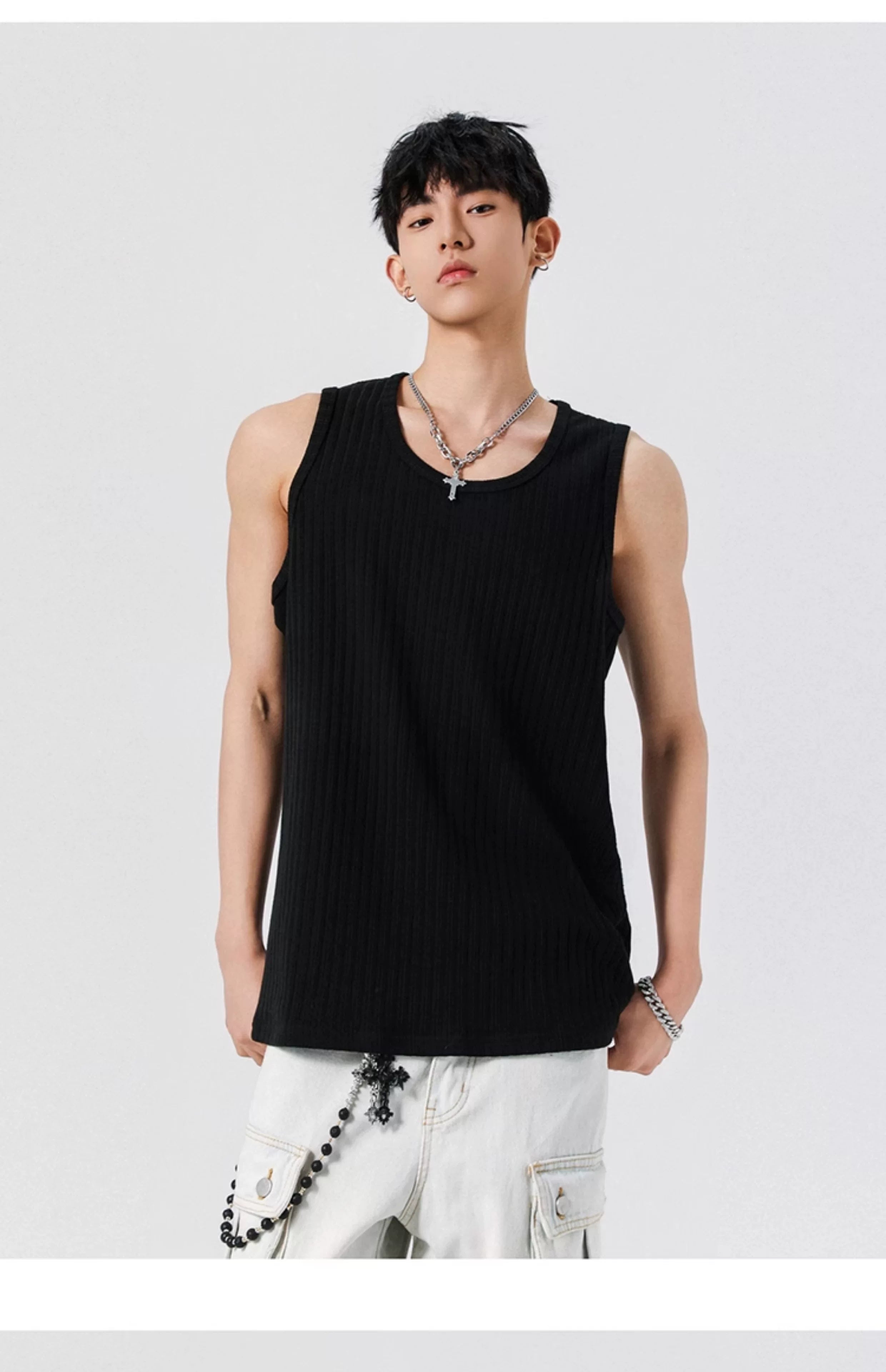 Ribbed Core Longline Tank Top