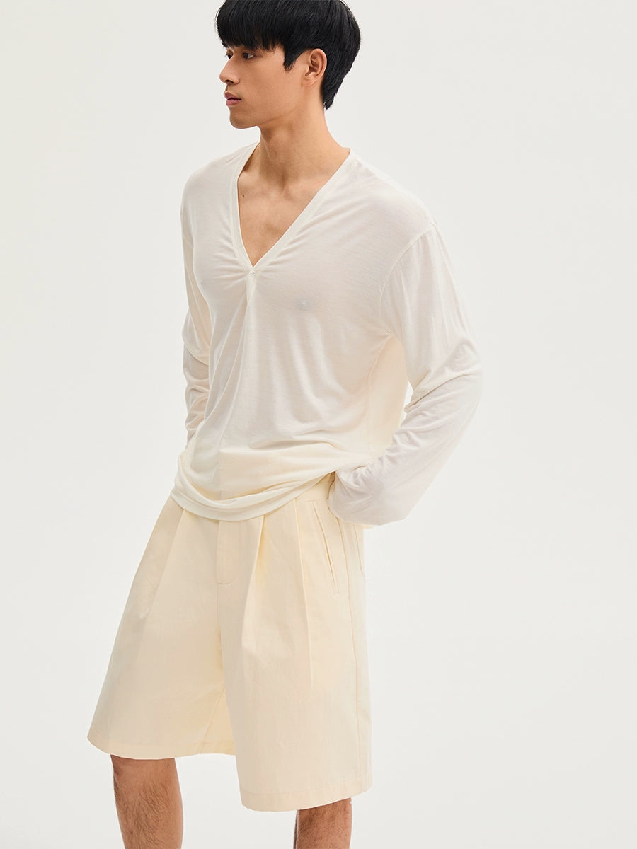 VeilCascade Deep V Drape Tee