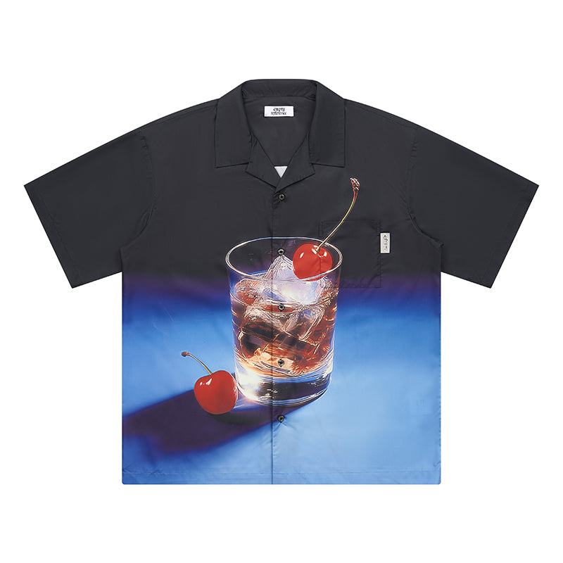 Whimsical Fantasy Wine Glass Short Sleeve Shirt - chiclara