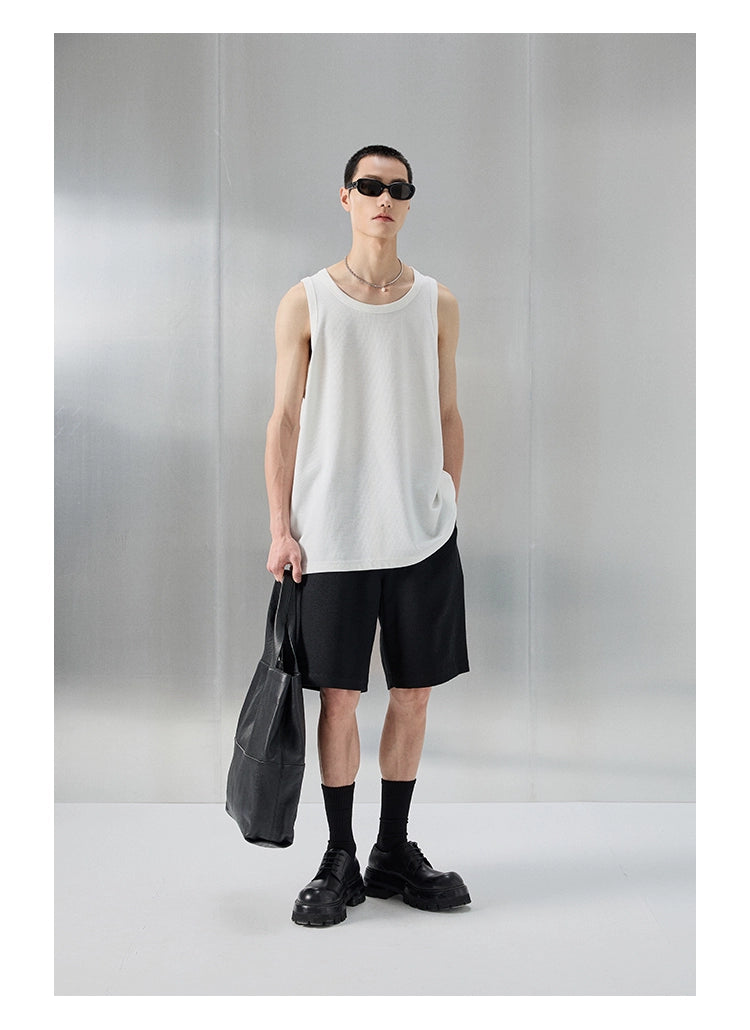 Crew Neck Sleeveless Vest/Tank Top