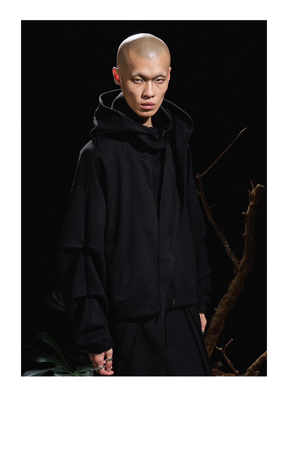 Sculpted Sleeve Funnel Neck Jacket